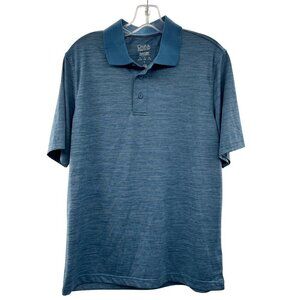 Croft & Barrow Men's Short Sleeve Polo Shirt Blue Space Dye Size Small